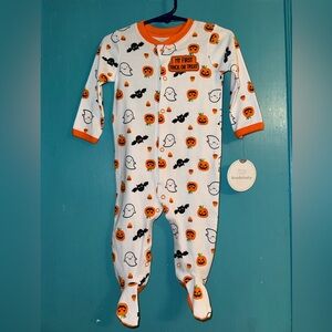 Koala Kids White and Orange Halloween Footie